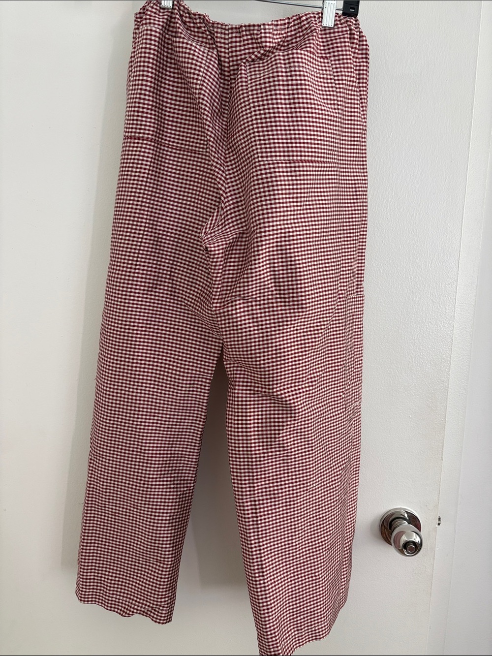 DONNI.-The Taffeta Gingham Drawstring Cargo Pants - Bell Pepper - Size L - Picture 4 of 5